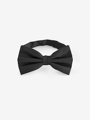 Black Plain Silk Bow Tie - Image 3 of 5
