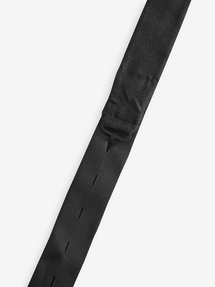 Black Plain Silk Bow Tie - Image 4 of 5
