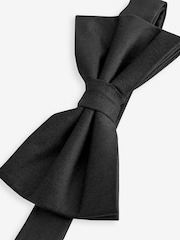 Black Plain Silk Bow Tie - Image 5 of 5