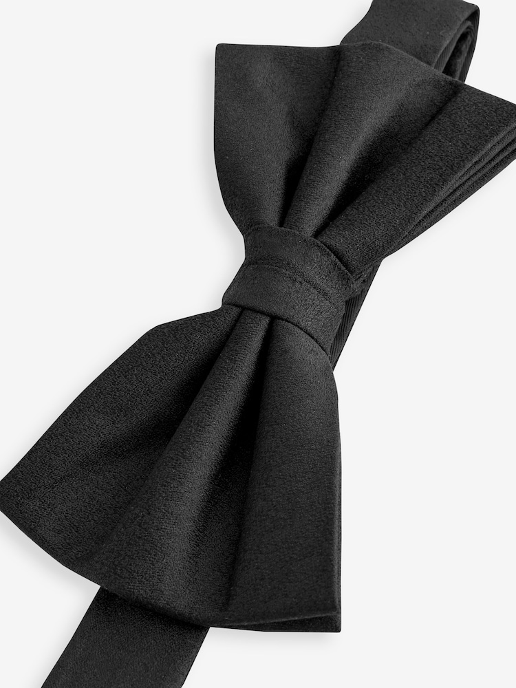 Black Plain Silk Bow Tie - Image 5 of 5