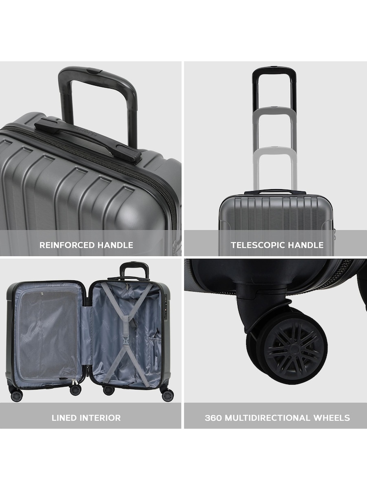 Flight Knight 55x40x20cm Ryanair Priority 8 Wheel ABS Hard Case Cabin Carry On Hand Luggage - Image 6 of 6