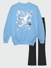Rags & Rascals Blue Harry Potter Hedwig Heart Sweatshirt & Flared Leggings Set - Image 3 of 4