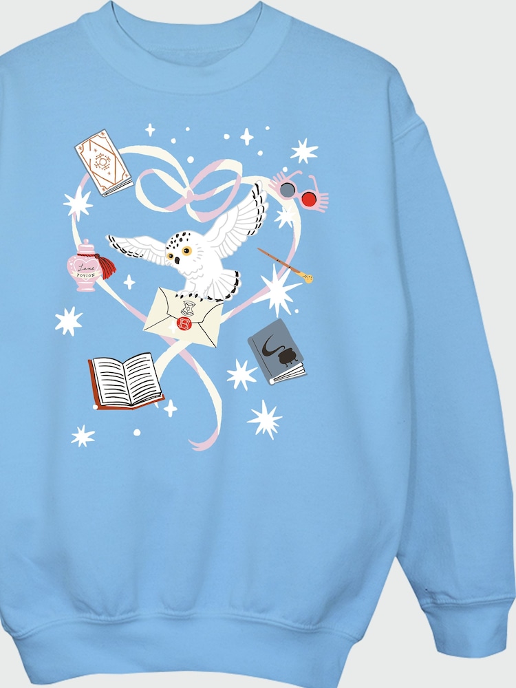 Rags & Rascals Blue Harry Potter Hedwig Heart Sweatshirt & Flared Leggings Set - Image 4 of 4