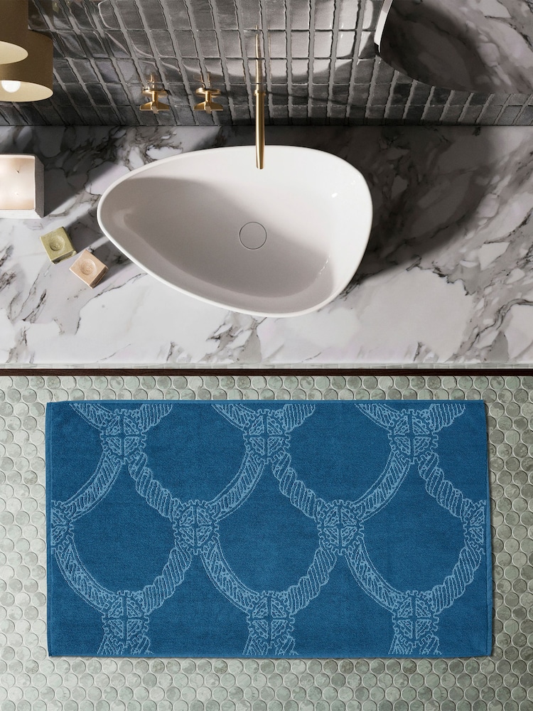 Ted Baker Denim 100% Cotton Braid Bath Mat - Image 1 of 2