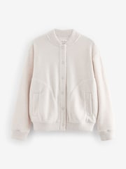 Ecru Fleece Bomber Jacket - Image 5 of 6