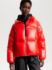 Tommy Hilfiger Red New York Gloss Puffer Jacket - Image 1 of 7