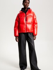 Tommy Hilfiger Red New York Gloss Puffer Jacket - Image 3 of 7