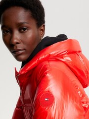 Tommy Hilfiger Red New York Gloss Puffer Jacket - Image 4 of 7