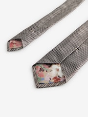 Neutral Brown Textured Signature Made In Italy Tie - Image 3 of 3