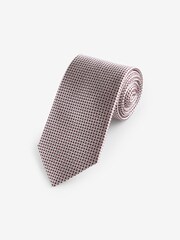 Damson Pink/Neutral Brown Textured Signature Made In Italy Tie - Image 1 of 3
