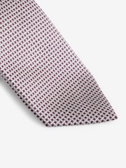 Damson Pink/Neutral Brown Textured Signature Made In Italy Tie - Image 2 of 3