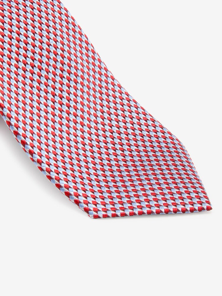 Red/Light Blue Geometric Signature Made In Italy Tie - Image 2 of 3