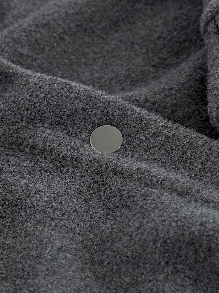 Charcoal Grey Fleece Bomber Jacket - Image 5 of 5