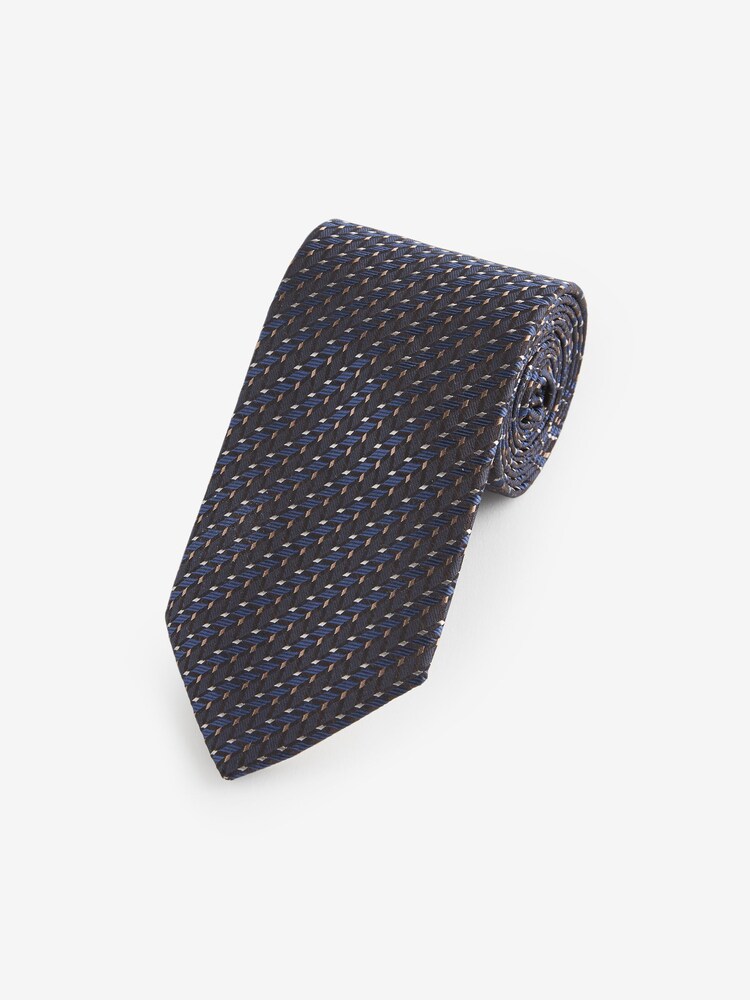 Navy Blue/Black Geometric Signature Made In Italy Tie - Image 1 of 3