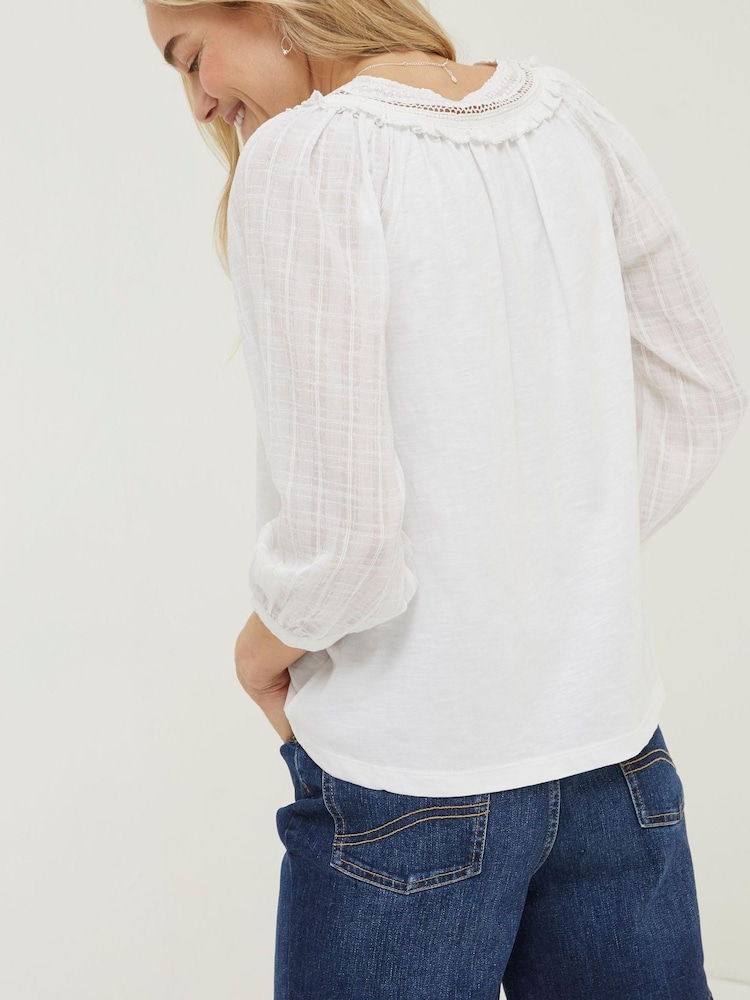 FatFace White Bella Top - Image 2 of 6