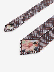 Rust Brown/Blue Textured Signature Made In Italy Tie - Image 3 of 3
