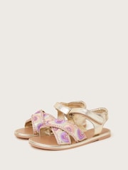 Monsoon Gold Beaded Fan Sandals - Image 1 of 3