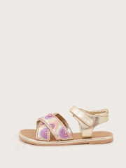 Monsoon Gold Beaded Fan Sandals - Image 2 of 3