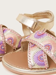 Monsoon Gold Beaded Fan Sandals - Image 3 of 3