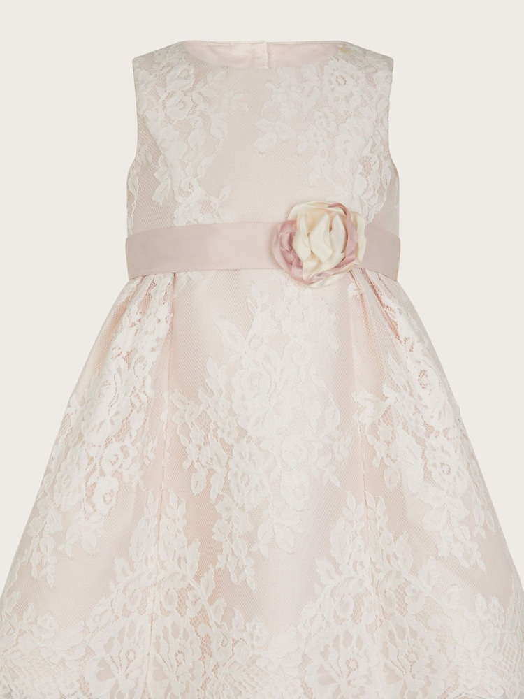 Monsoon Pink Baby Valeria Lace Dress - Image 1 of 3