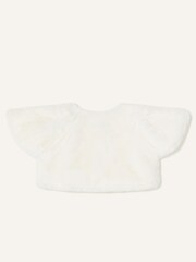Monsoon White Faux Fur Baby Cardigan - Image 2 of 3