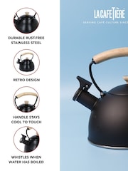 La Cafetiere Black 16L Whistling Kettle - Image 4 of 5