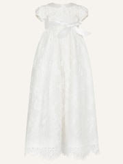 Monsoon White Baby Provenza Silk Christening Dress - Image 1 of 3
