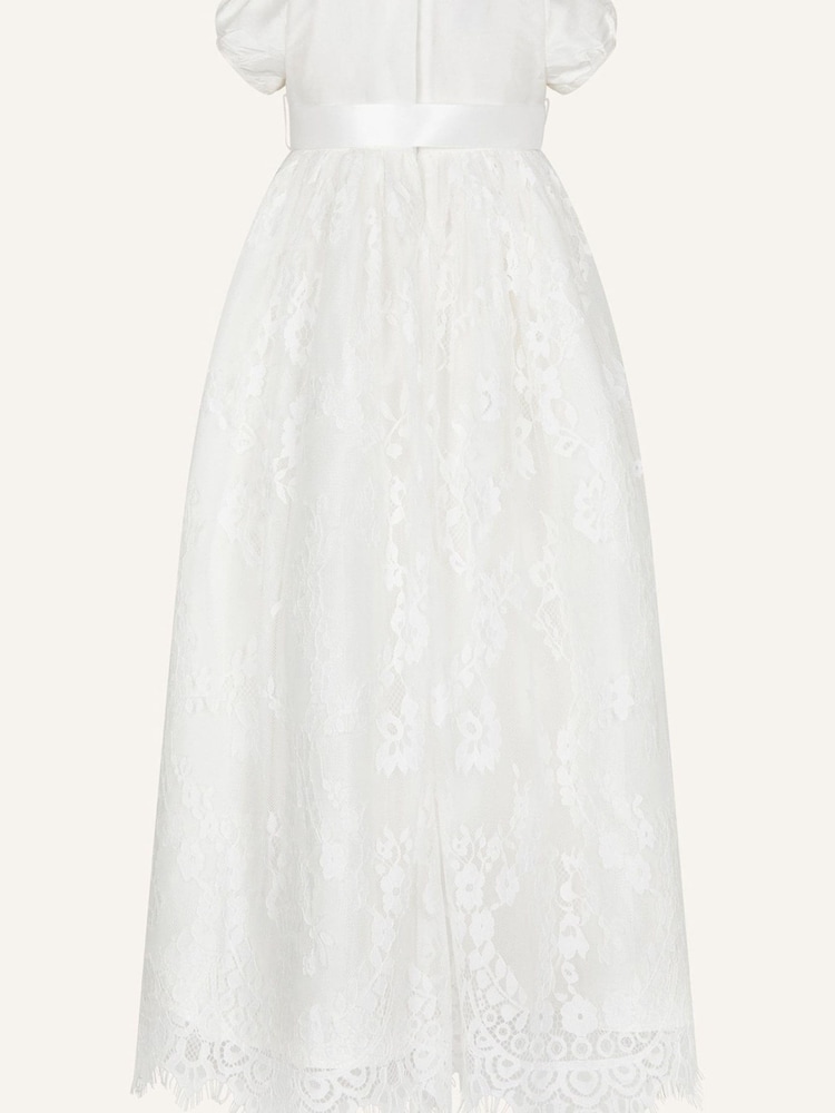 Monsoon White Baby Provenza Silk Christening Dress - Image 2 of 3