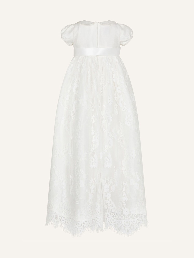 Monsoon White Provenza Silk Baby Christening Dress - Image 2 of 3 Monsoon White Provenza Silk Baby Christening Dress - Image 2 of 3