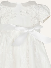Monsoon White Baby Provenza Silk Christening Dress - Image 3 of 3