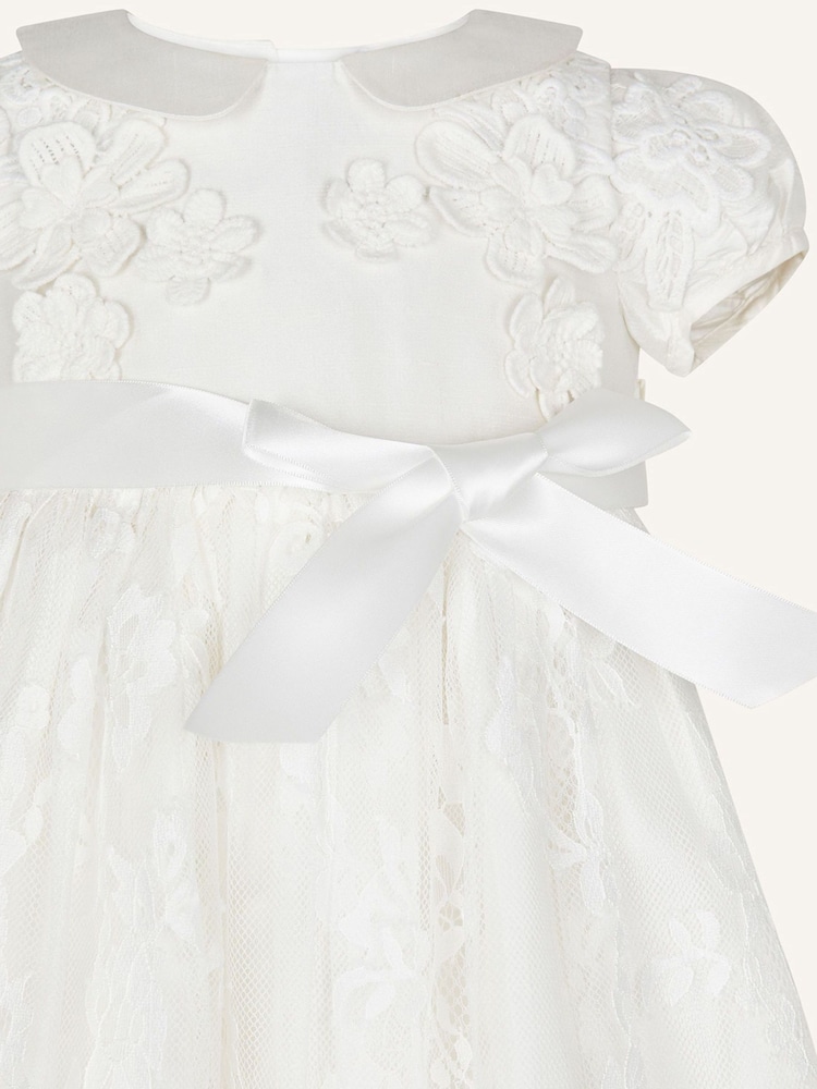Monsoon White Provenza Silk Baby Christening Dress - Image 3 of 3 Monsoon White Provenza Silk Baby Christening Dress - Image 3 of 3