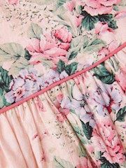 Monsoon Pink 100% Cotton Jacquard Rose Dress - Image 3 of 3
