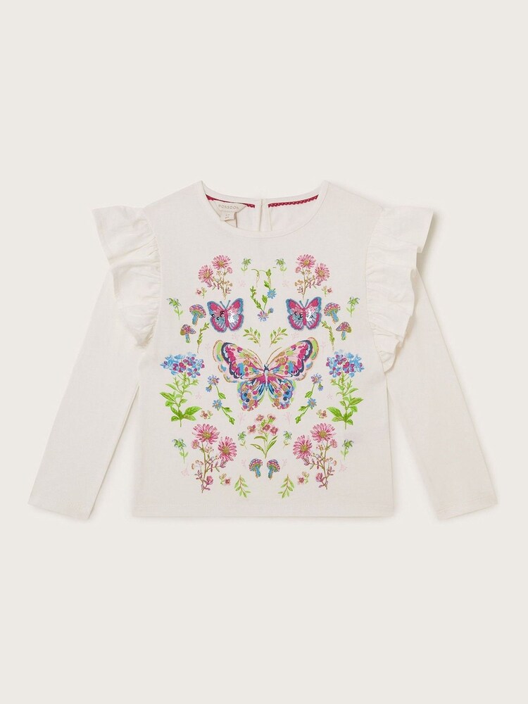 Monsoon Natural Butterfly Long Sleeve Top - Image 1 of 1