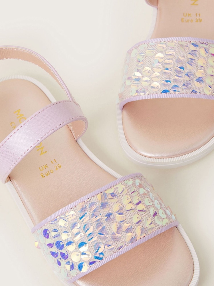 Monsoon Pink Mermaid Sequin Sandals - Image 3 of 3