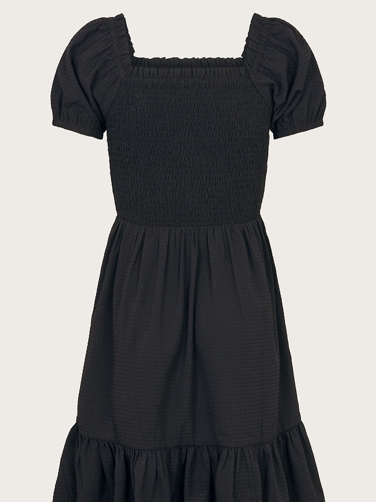 Monsoon Black Seersucker Dress - Image 2 of 3 Monsoon Black Seersucker Dress - Image 2 of 3