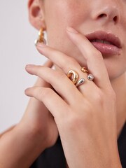 Gold/Silver Chunky Ring Pack - Image 4 of 5