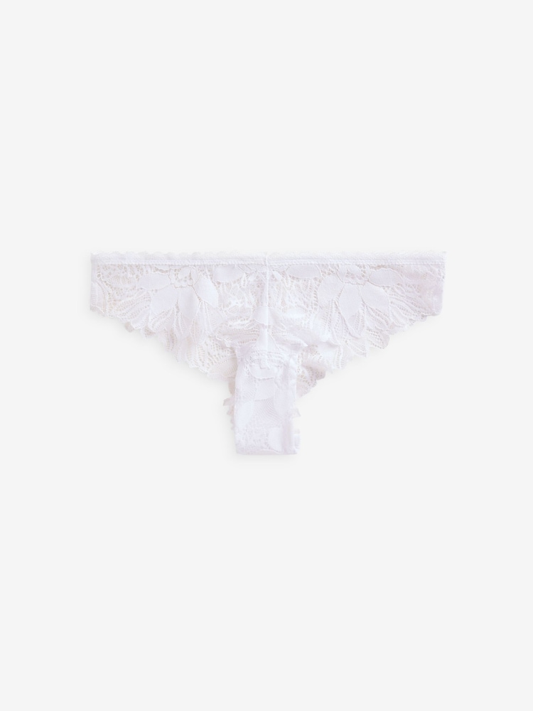 Weiß - Sunflower Brasilianischer Spitzenslip mit Sonnenblumendesign - Bild 5 von 5