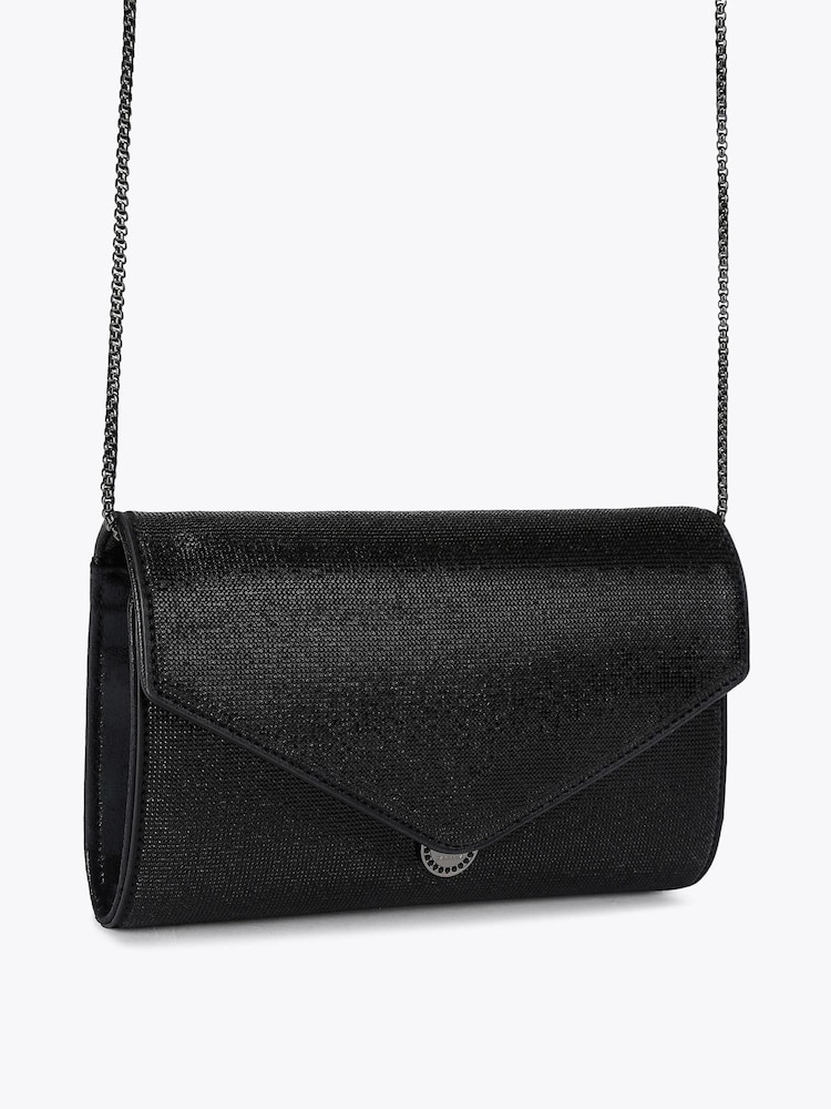 Carvela Black Spiral Envelope Embellished Clutch Bag - Image 5 of 5 Carvela Black Spiral Envelope Embellished Clutch Bag - Image 5 of 5