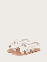 Monsoon White Daisy Strap Sandals - Image 1 of 3