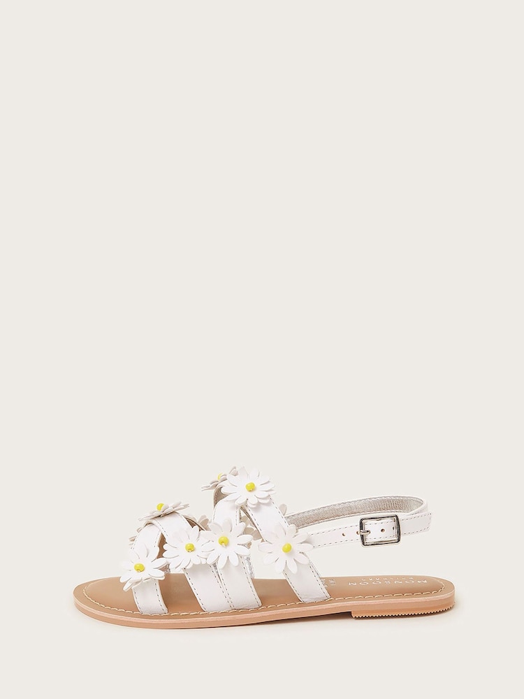 Monsoon White Daisy Strap Sandals - Image 2 of 3