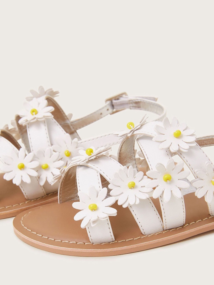 Monsoon White Daisy Strap Sandals - Image 3 of 3