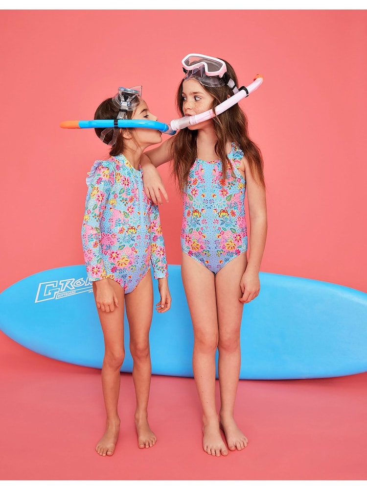 Monsoon Blue Floral Swimsuit - Image 1 of 4 Monsoon Blue Floral Swimsuit - Image 1 of 4