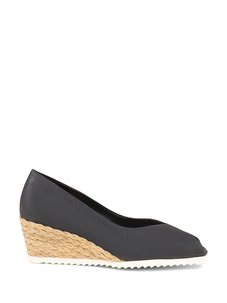 Blau - Pavers Espadrilles-Sandalen mit Peep-Toe und Keilabsatz - Bild 1 von 5