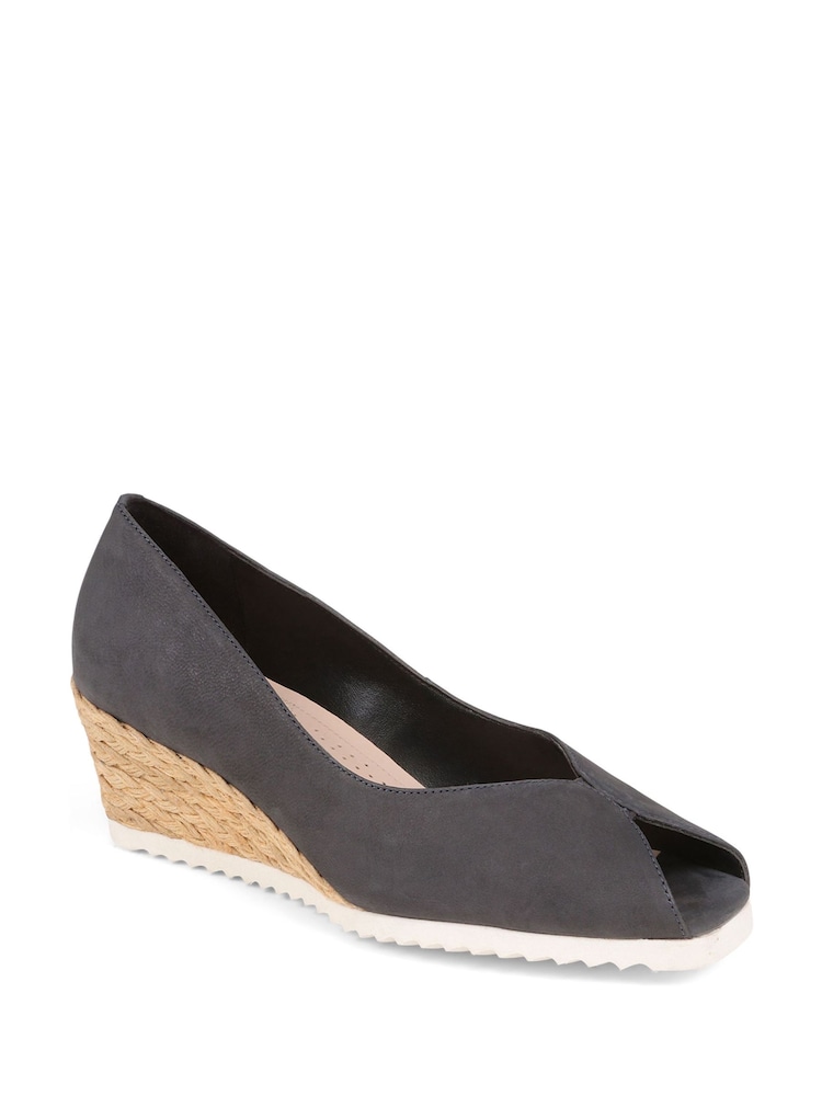 Blau - Pavers Espadrilles-Sandalen mit Peep-Toe und Keilabsatz - Bild 2 von 5