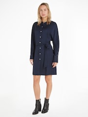 Tommy Hilfiger Blue Round Neck Shirt Dress - Image 1 of 6