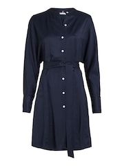 Tommy Hilfiger Blue Round Neck Shirt Dress - Image 4 of 6