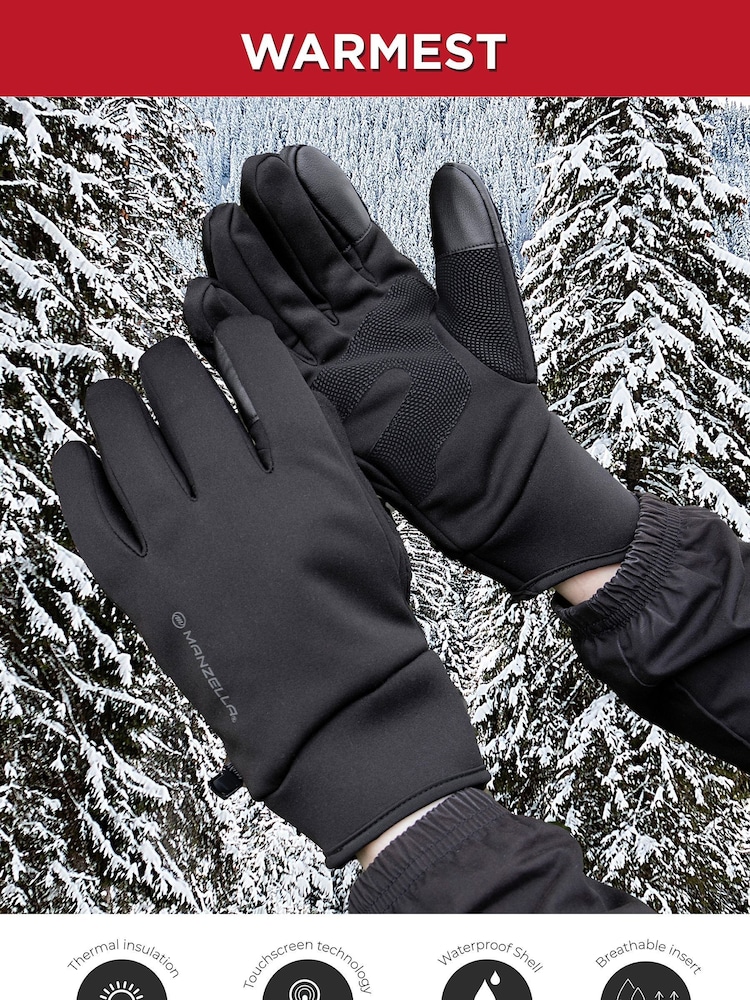 Totes Black Mens Manzella Warmest Gloves - Image 3 of 4