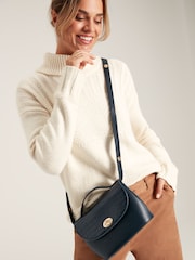 Joules Claire Navy Faux Leather Croc Effect Cross Body Bag - Image 3 of 9