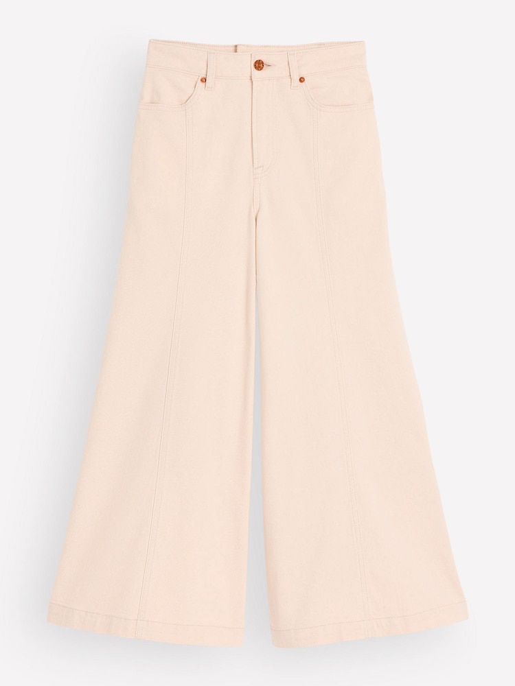 Boden Cream Cotton Wide Leg Culotte Jeans - Image 5 of 5 Boden Cream Cotton Wide Leg Culotte Jeans - Image 5 of 5