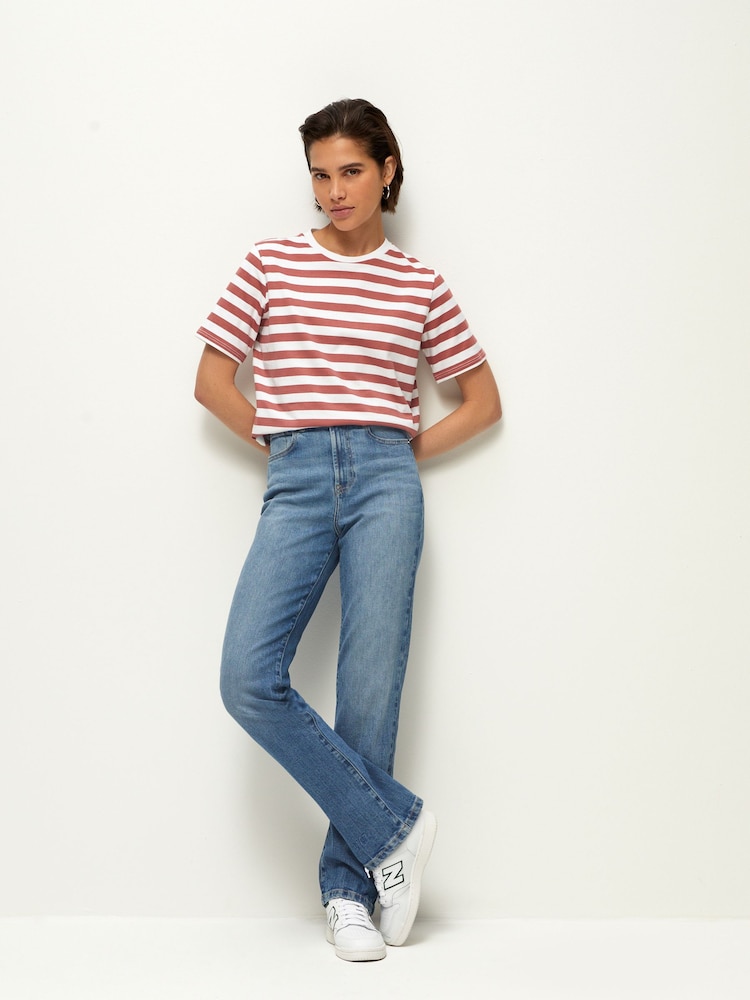 Mid Blue Comfort Stretch Straight Jeans - Image 1 of 6